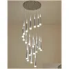 Pendant Lamps Led Lights Chandelier Living Room Lamp Villa Rotating Staircase Long Loft Meteor Shower Drop Delivery Lighting Indoor Dhdrw