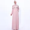 Etnik Giyim Robe Femme Musulmane Müslüman Elbise Retro Ön fermuar Moda Elbise Dubai Abaya Türkiye 2023 Ramazan İşlemeli