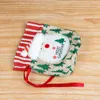Juldekorationer 2023 Apple Ornament Linen Bags Cartoon Santa Snowman Gift of Candy Bag 369