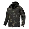 Chaquetas para hombres Mege Shark Skin Soft Shell Chaqueta táctica militar Hombres Impermeable Ejército Ropa de lana Multicam Camuflaje Cortavientos 4XL 230203