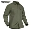 Men's Casual Shirts TACVASEN Summer Tactical Military Men Lightweight Quick Dry Cargo Work Long Sleeve Combat Army Fishing Tops 230202