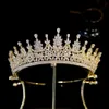 Bröllopshårsmycken Asnora European och American Gorgeous Crystal Crowns Tiaras AAA Cubic Zirconia Headdress Bride Headband 230202