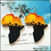 Dangle Chandelier Fashion Wood Africa Maptribal Earrings Engraved Tropical Black Women Earring Vintage Retro Wooden African Hiphop Otmus