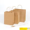 Brown Kraft Paper Gift Bag with Handles Paper Tote Shopping Recycled Bags for Gifts Wedding