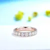 Pierścień Solitaire Kuololit 2ctw Moissanite for Women Solid 18K 14K 10K Rose Gold Eternity Pełny zespół