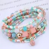 Strand 8 unids/set pulsera apilable de artista colorida, cuentas bohemias hechas a mano de piedra Natural para mujeres, joyería de cadena elástica para niñas de playa