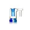 Récupérateur de verre fumé Glissière colorée L'ensemble complet comprenant un récipient en silicone Fit Glass Bong Oil Rings Smoking Tool H 65mm