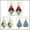 Charme Vintage Renaissance Peinture À L'huile En Cuir Boucle D'oreille Pour Les Femmes Géométrique Feuille Boucles D'oreilles Main Artisanat Boho Bijoux Livraison Otzhn