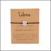 Charm Bracelets Mode 12 Sternbild Zodiac Lucky Wachs Seilarmband Kraftpapierkarte Edelstahl f￼r Frauen M￤nner M￤dchen Accesso Othur
