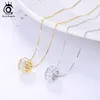 Colares pendentes Orsa Jewels Trendy Round Real 925 Cadeia de pescoço de lasca esterlina para mulheres noivado de jóias OSN178 230202