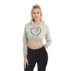 Felpe con cappuccio da donna Felpe Felpa Donna Moda Casual Crop Top Primavera Manica lunga Corto Abbigliamento sportivo Pullover donna Top Harajuku 230203