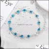 Link Chain Evil Blue Eye Bracelet Gold Plating Link Colorf Enamel Charm Bracelets Bangles For Women Mens Drop Delivery Jewelry Otaxy