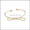 Bangle Women Girl Bowknot Pi￱a Vintage Color de oro Chic Lovely Lovely Bracelets Bracelets Bangles Regalos Joyer￭a ajustable que Otnwa