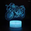 ナイトライトホログラム錯覚16色の変化LEDライトレースバイクタッチテーブルランプキッズギフトベッドルームリビングルームデスク