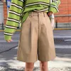 Frauen Shorts Frühling Herbst Mode Pu Leder Für Frauen Koreanischen Stil Hohe Taille Allgleiches Lose Halbe Hosen Einfache Straße weibliche Y2302