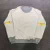 kapital réversible sweat manches longues trous sourire visage conception hommes pull à capuche lâche ras du cou plus taille sweat blanc poids lourd pulls