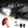 Lichten 4 in 1 USB Bike Light 3 LED Bicycle Lamp MTB MTB VOOR CYCLING TORCH MET TELEFOONHOUDER EN POWER BANK FUNCITON 0202