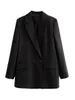 Costumes pour femmes Blazers TRAF femmes Chic bureau dame Double boutonnage Blazer Vintage manteau mode col cranté à manches longues dames vêtements d'extérieur élégant hauts 230203