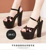 Sandals Square Heel Womens Platform Women's Shoes 15 Cm Sexy Ultra-High Heels Banquet Female Plus Size Pumps 32 33 42 43