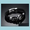 Bedelarmbanden mooie magnetische armband punk wrap buckle mode armbanden gevlochten lederen drop levering sieraden dha3h