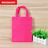 Gift Wrap 50X Promotional Custom Solid Non Woven Bag Fabric Reusable Shopping With Handle
