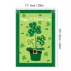 Decorazioni da giardino Bandiera del giorno di Patrick Shamrock Hat St Patricks Display bifacciale da 28x40 pollici