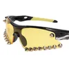 NEW Sunglasses Unisex Outdoor Cycling Sun Glasses Handmade Studded Rivet Special-Shaped Anti-UV Spectacles Windproof Eyeglasses Ornamental