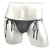 Sous-vêtements hommes glace soie slips ultra mince U poche convexe sexy bikini taille basse sous-vêtements hommes sumo bandage string attache renflement Knicker