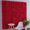 Dekorativa blommor 2,4 med 2,4 m 3D Artificial Silk Flower Wall Square Gradual Change Hydrangea Peony Rose Styles för bröllopsbakgrund