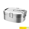 Stainless Steel Lunch Box Metal Bento Box Food Container Double Layer Lunch Box for Kids School Office Work Camping