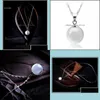 H￤nge halsband 925 sterling sier halsband naturlig rund boll vit opal kedja halsband yydhome drop leverans smycken h￤ngen dhv7s