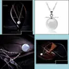 Pendentif Colliers 925 Sterling Sier Collier Naturel Boule Ronde Blanc Opale Chaîne Necklac Yydhhome Drop Delivery Bijoux Pendentifs Dhv7S