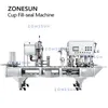 ZONESUN Automatic Cup Filling and Sealing Machine Paraffin Wax Liquid Heating Jelly Piston Pump Food Packaging ZS-AFS01