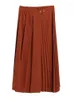 Spódnice Lanmrem Sticthing for Women High talia Solid Kolor Fold Style Luksusowe ubranie na imprezę 2023 Spring Summer 2DA1070