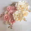 Decorative Flowers 2023 Baby Pink/Ivory Giant Paper Rose 10PCS Leaves 5PCS For Wedding & Event Nursery Fashion Show Aritificial