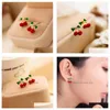 Stud Fashion Jewelry Cute Cherry Earrings Sweet Drop Delivery Dhcts