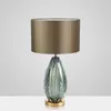 Lampy stołowe nowoczesne lampa kryształ szklany biały dzieł dekoracja domowa oświetlenie luksusowe nordyckie lekkie tkanin