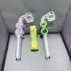 Cachimbo de fumo Bongs Cachimbo de água de vidro Queimador de óleo Tubo clássico de 8 caracteres Esqueleto de vidro longo pote de fumaça