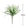 Decorative Flowers Artificial White Valley Lily Fake Plastic Bell Orchid Wedding Decoration Bridal Bouquet Home Office Desk Decor