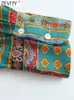 Kadınlar bluz gömlekleri zevity kadınlar vintage bez patchwork paisley çiçek baskı yumuşak dokunuş smock bluz kadın gömlek şık kimya blusas üstleri ls2102 230204