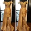 Party Dresses Backless Formal Dresses Evening Dress Gold Illusion OffShoulder V Neck Applique Elastic Satin Tulle Prom Party Gown 221104