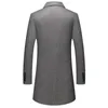 Męskie mieszanki wełny 2023 Autumn Windbreaker Woolen Business Casual Plaid Suit Carlar Średniej długości marki butikowa kurtka płaszcza