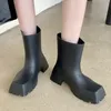 Botas Rainboots Mulheres Slipon Tornozelo Plataforma de Moda Sapatos Curtos Antiderrapantes Impermeáveis ​​para Botas de Chuva 230204