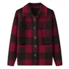 Femmes tricots 2023 Vintage moyen-âge femmes Plaid tricot pull Cardigan veste automne hiver vêtements d'extérieur à manches longues hauts femme chandails manteau