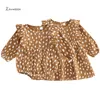 Kläduppsättningar -07-19 LioRaitiin 0-6 år Toddler Baby Girl Casual Dress Oregelbundet pricktryck Ruffle Långärmad rund hals Löst klänning 230203