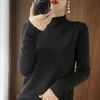 Women's Sweaters Women Knitted Bottoming Sweater Half Neck Wool Basic Pullover Long Sleeve Threaded Cuffs Autumn Winter Loose TopsWomen's Ol