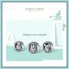 Argent authentique 925 Sterling Sier Vintage A à Z Lettre Clear Cz 26 Alphabet Grand Trou Perles Fit Charms Bracelets Bracelet Bijoux Dro Otckh