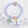 Fili di gioielli di moda in rilievo Bracciale in resina di cristallo colorf Perline con ciondolo a forma di fiore Braccialetti elastici Drop Delivery Dhhzm