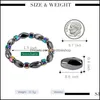 Beaded Strands Rainbow Magnetic Hematite Bracelet For Women Power Healthy Black Gallstone Beads Chains Bangle Men S Fashion Handmad Otjnt