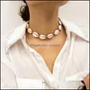 Pendant Necklaces Bohemian Beach Tassel Necklace For Women Natural Sea Shell Choker Chain Collar Boho Ladies Summer Jewelry Drop Del Ot9Ul